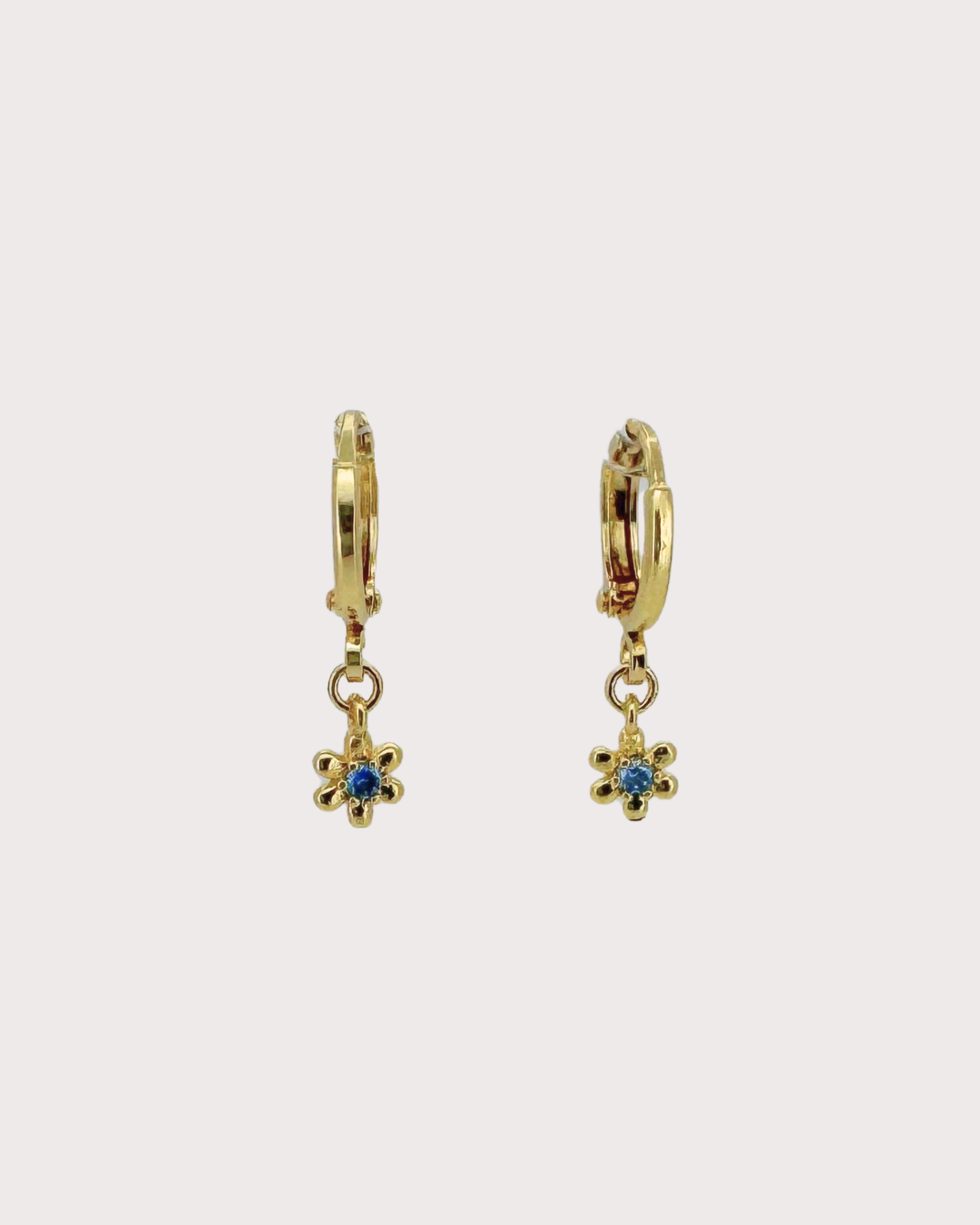 Azure Iris Sapphire Huggie Earrings