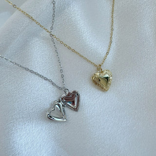 Scarlett Gold Heart Locket Pendant Necklace