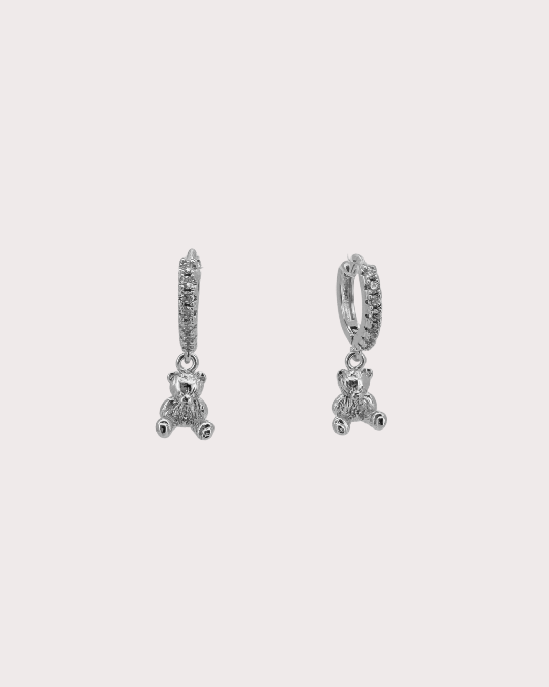 Cuddle Teddy Bear Embellished Hoops
