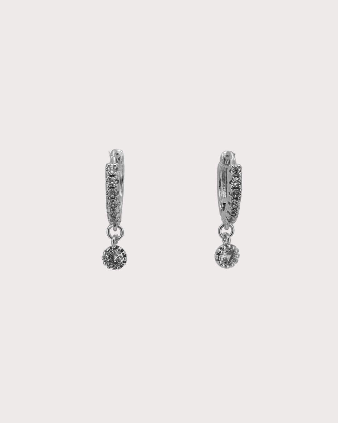 Callista White Zircon Embellished Hoops
