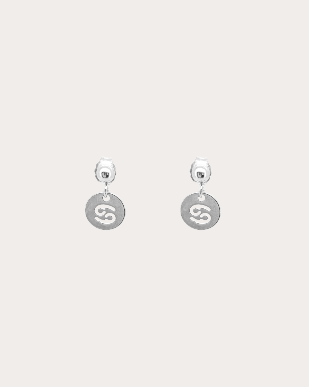 Cancer Zodiac Disc Dangle Studs