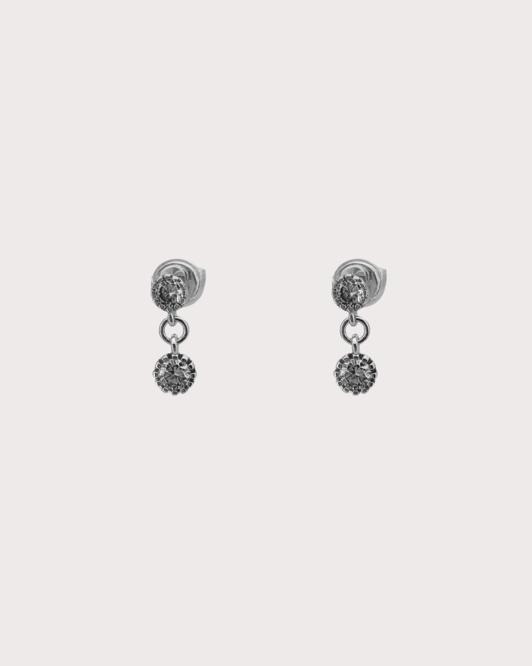 Callista White Zircon Embellished Dangle Studs