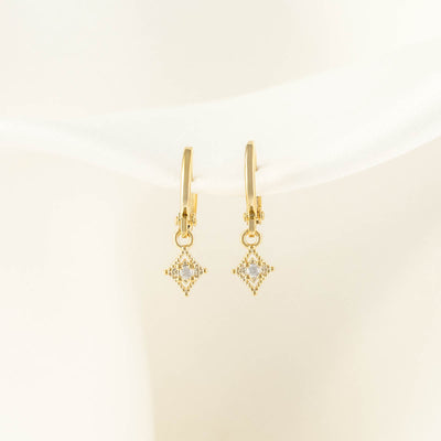 Stella Diamond White Zircon Huggie Earrings