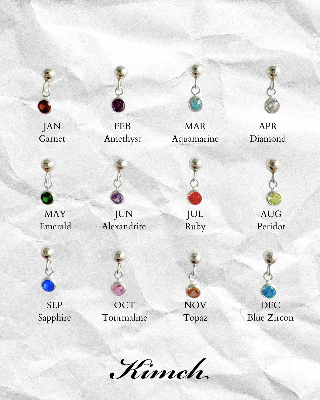Birthstone Dangle Stud (3mm) - Gold Filled/Sterling Silver