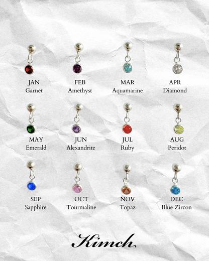 Birthstone Dangle Stud (3mm) - Gold Filled/Sterling Silver