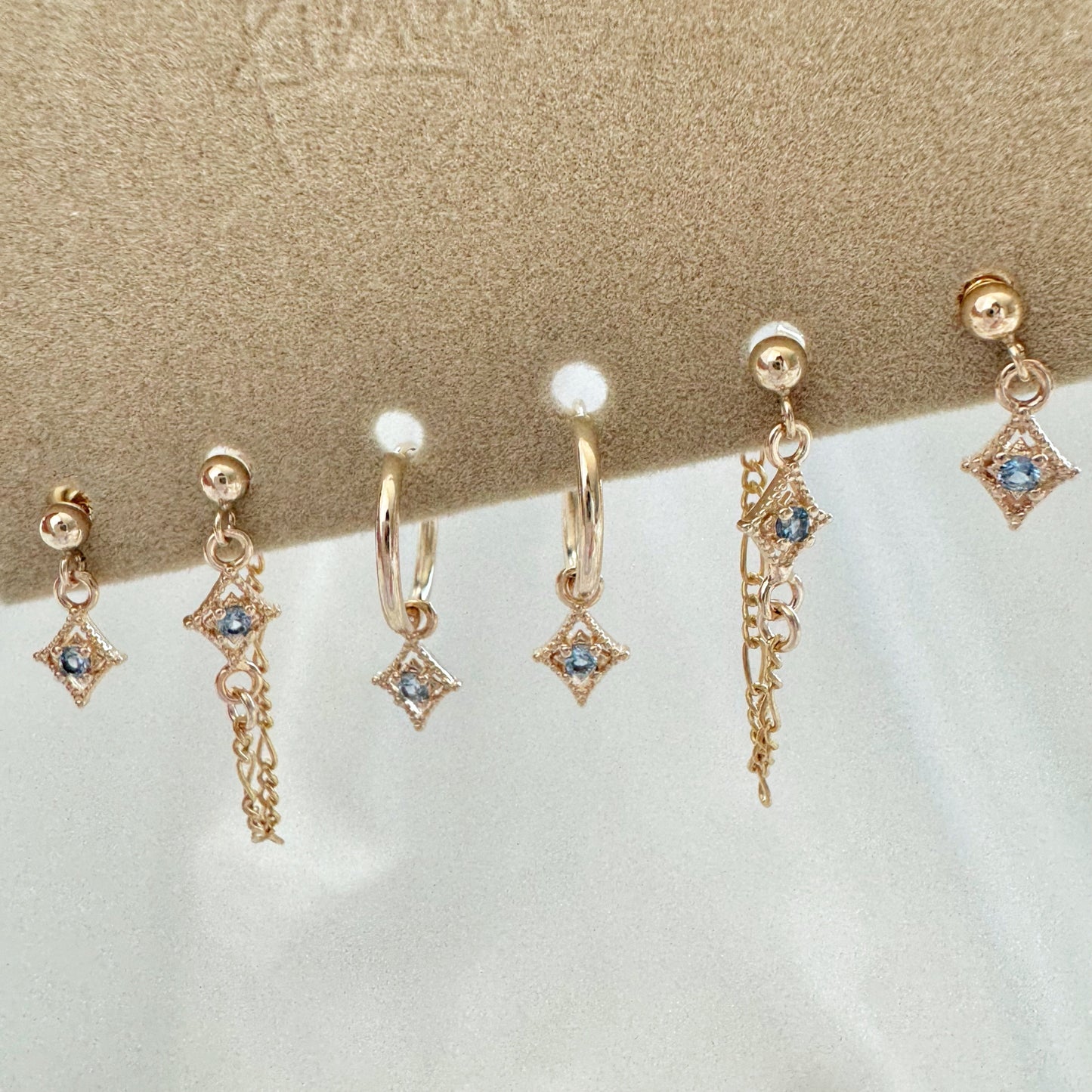 Linae Aquamarine Earrings Set - Gold Filled