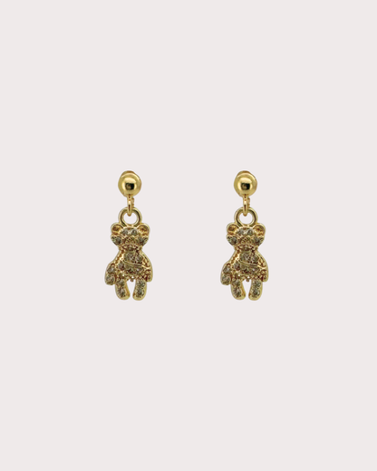 Effie Teddy White Zircon Dangle Studs