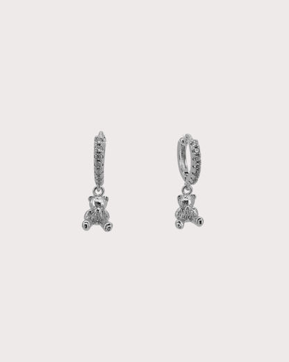 Cuddle Teddy Bear Embellished Hoops