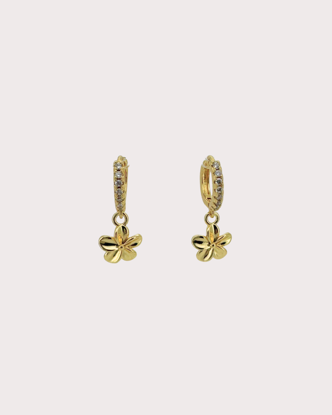 Plumeria Flower Embellished Hoops