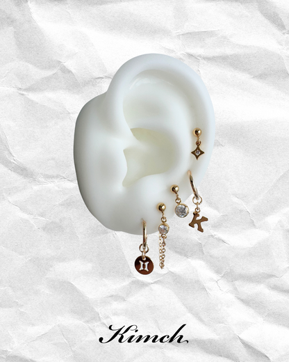 Birthstone Stud Cable Chain (3mm) - Gold Filled/Sterling Silver