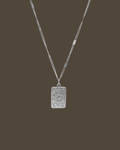 Twila Evil Eye Flat Curb Chain Necklace