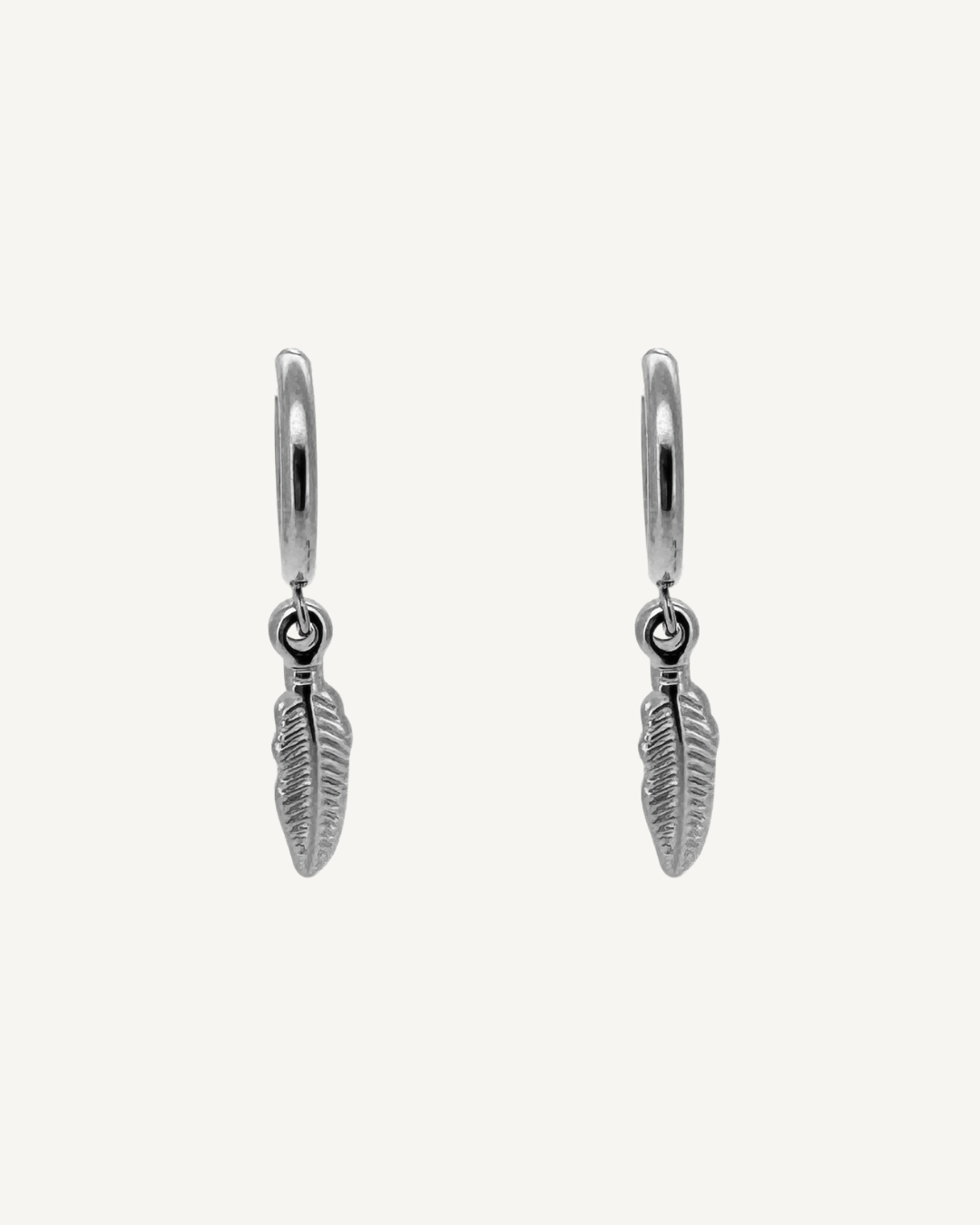 Erma Feather Huggie Earrings