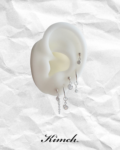 Birthstone Dangle Stud (4mm) - Gold Filled/Sterling Silver