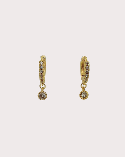Callista White Zircon Embellished Hoops