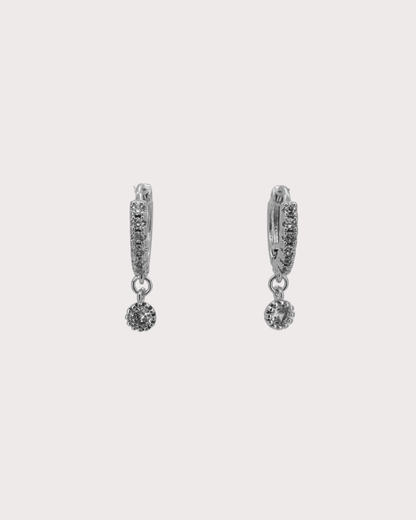 Callista White Zircon Embellished Hoops