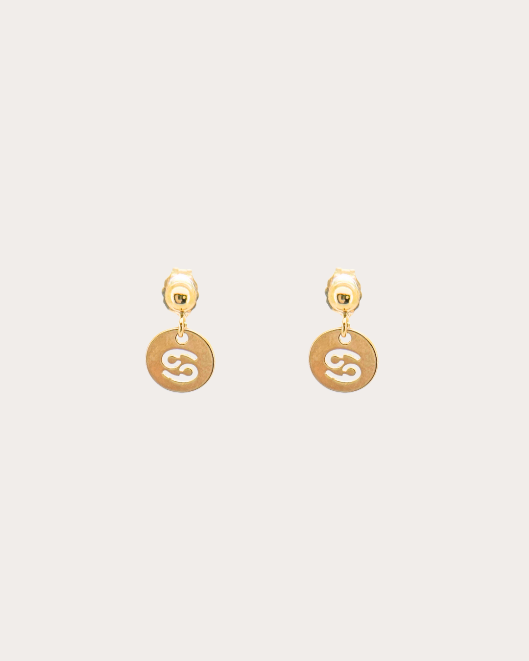 Cancer Zodiac Disc Dangle Studs