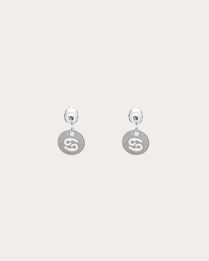 Cancer Zodiac Disc Dangle Studs