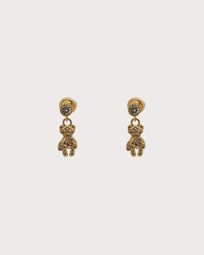 Effie Teddy White Zircon Embellished Dangle Studs