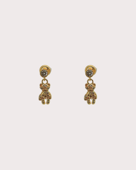Effie Teddy White Zircon Embellished Dangle Studs