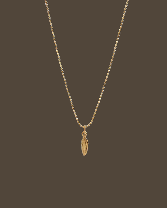 Erma Feather Ball Chain Necklace