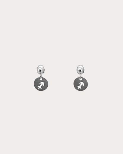 Saggitarius Zodiac Disc Dangle Studs