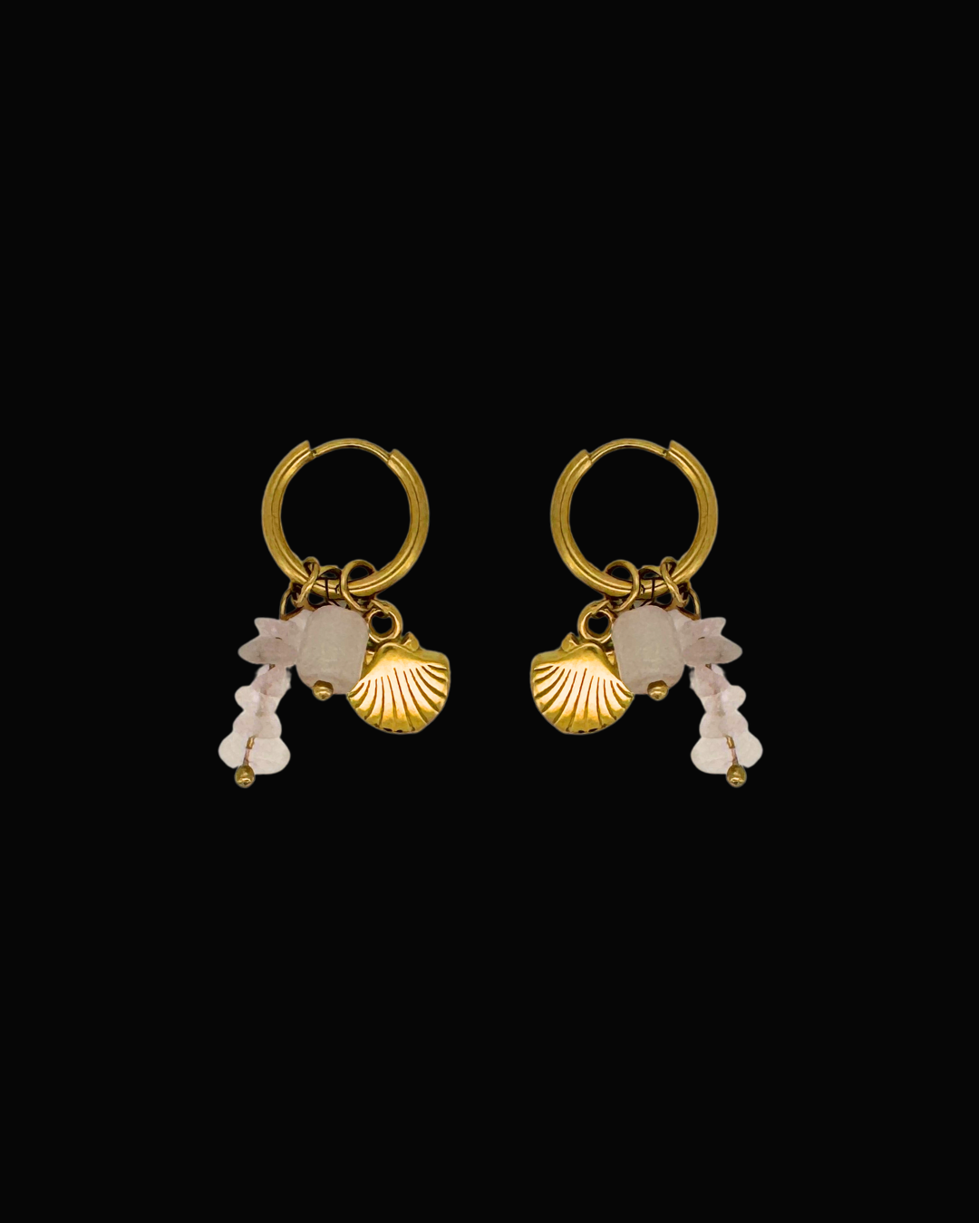 Ola Shell Quartz Gem Earrings
