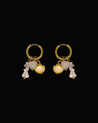 Ola Shell Quartz Gem Earrings