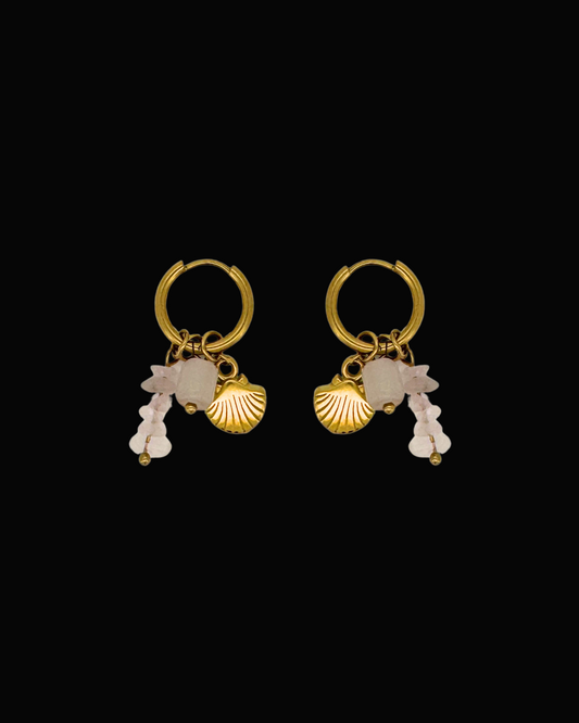 Ola Shell Quartz Gem Earrings