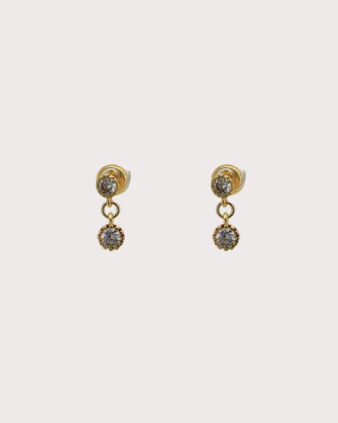 Callista White Zircon Embellished Dangle Studs