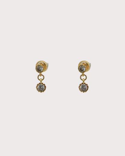 Callista White Zircon Embellished Dangle Studs