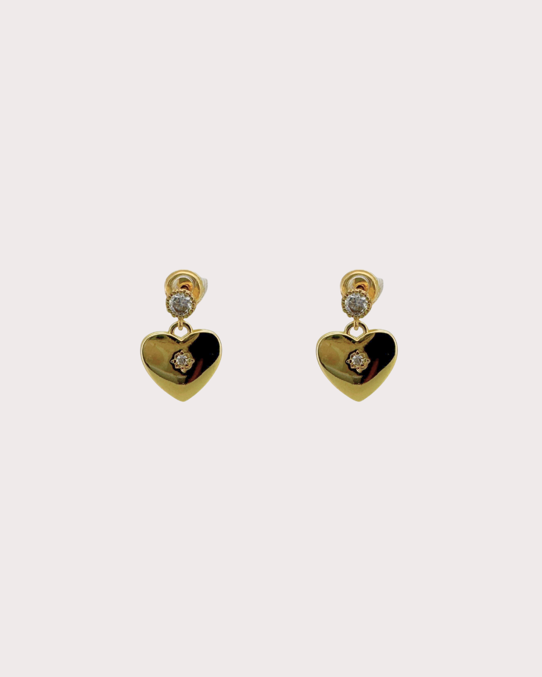 Charis Heart White Zircon Embellished Dangle Studs