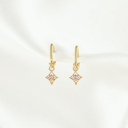 Aurora Tourmaline Huggie Earrings