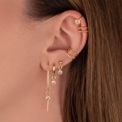 Bijou Champagne Zircon Dangle Studs