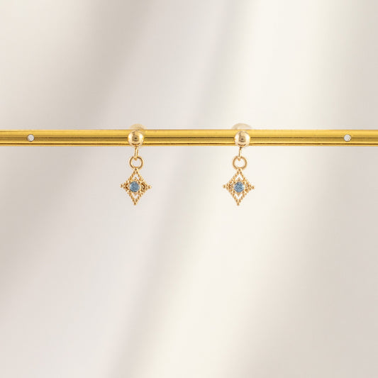 Linae Aquamarine Dangle Studs