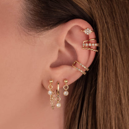 Callista White Zircon Chain Studs