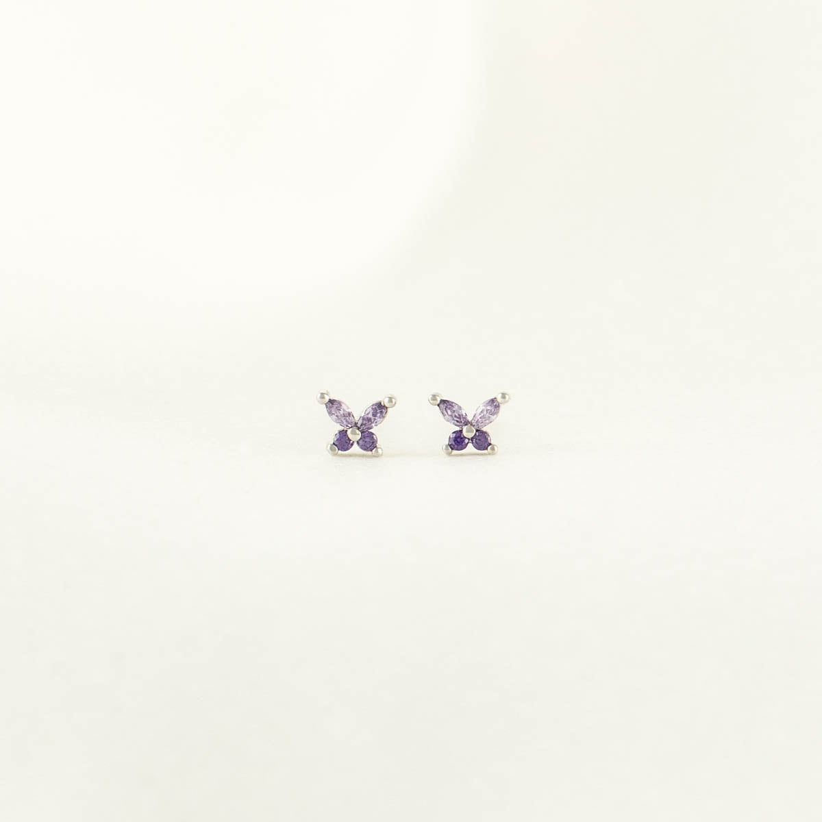 Candy Purple Zircon Butterfly Studs