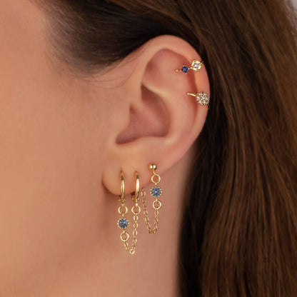 Daphne Blue Zircon Chain Studs