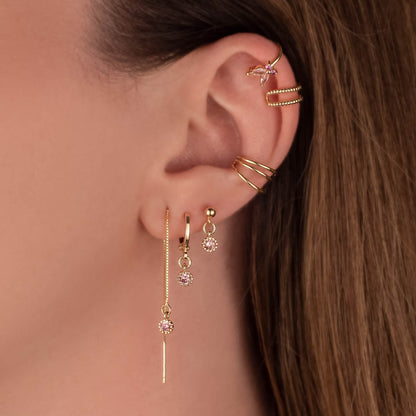 Evangeline Pink Zircon Huggie Earrings