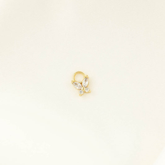 Gwendolyn White Zircon Butterfly Charm