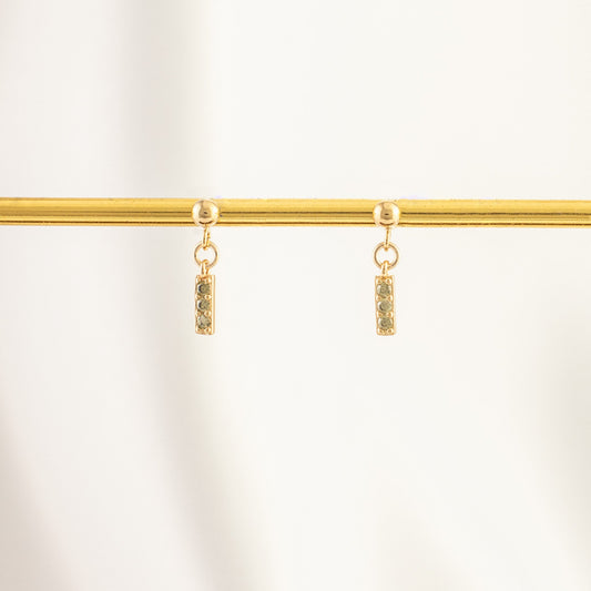 Cider Peridot Dangle Studs
