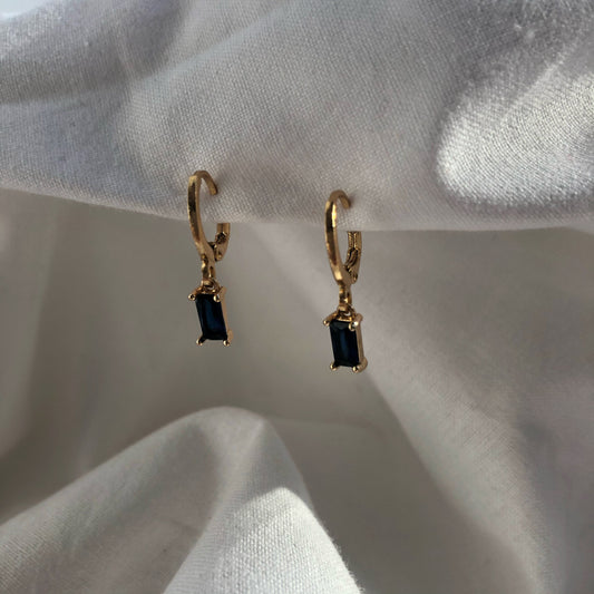 Avery Sapphire Huggie Earrings