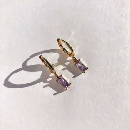Jasmine Amethyst Huggie Earrings