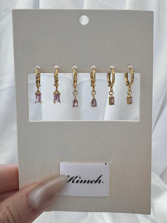 Paige Gina Seren Tourmaline Huggie Earrings Set