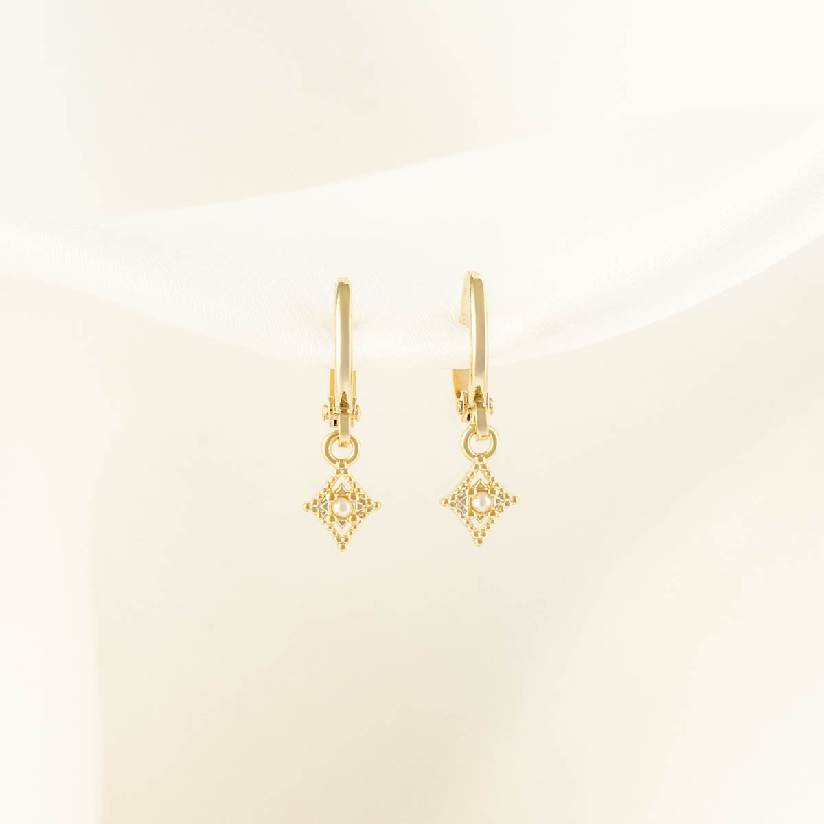 Marin Pearl Huggie Earrings