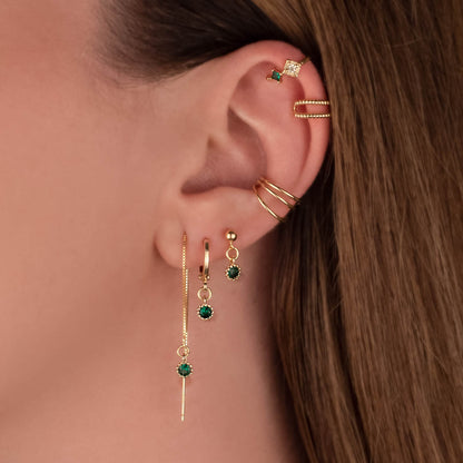 Natalia Green Zircon Dangle Studs