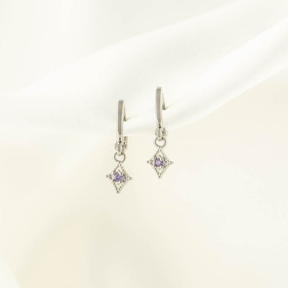 Pandora Amethyst Huggie Earrings