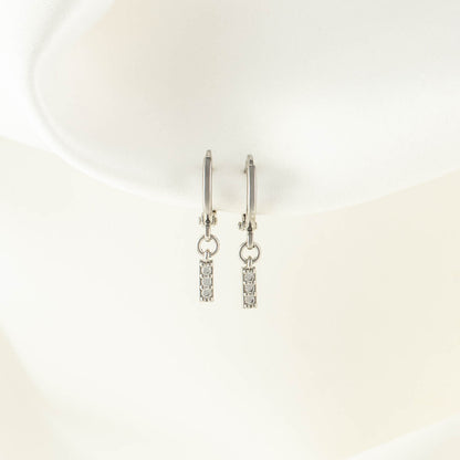 Rayne White Zircon Huggie Earrings