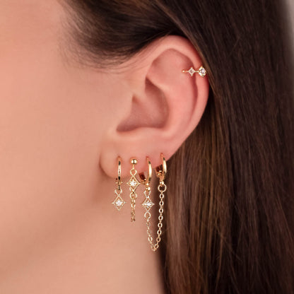 Stella Diamond Earrings Set - Gold Filled