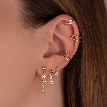 Temperance White Zircon Dangle Studs