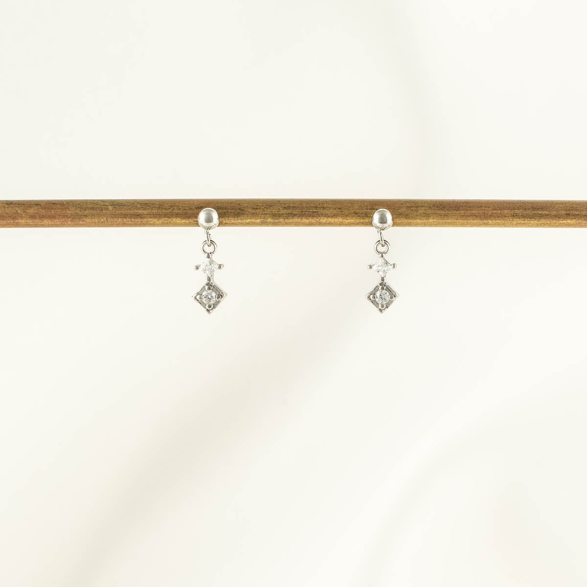 Temperance White Zircon Dangle Studs